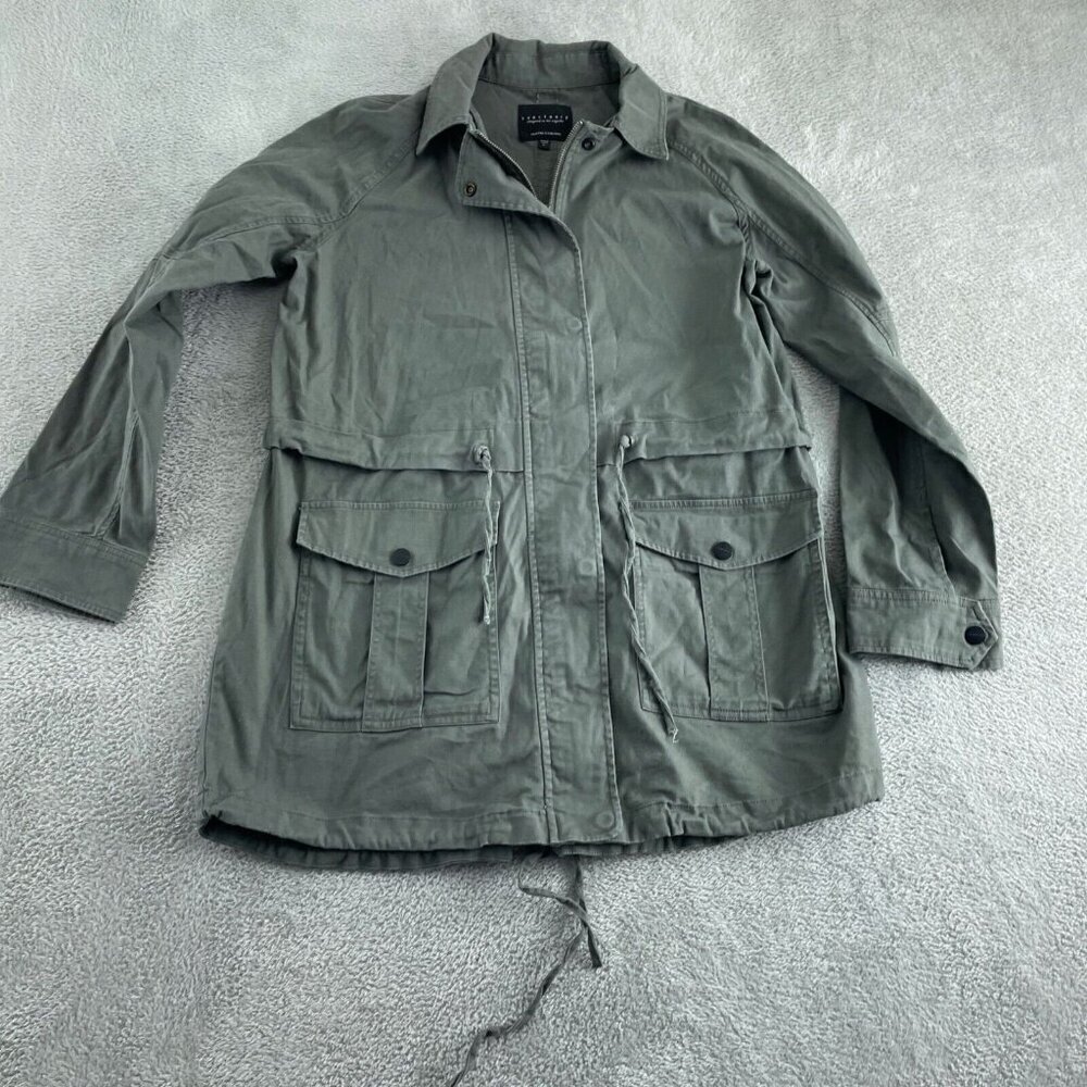Sanctuary Womens Green Cotton & Spandex Utility Jacket L 5491